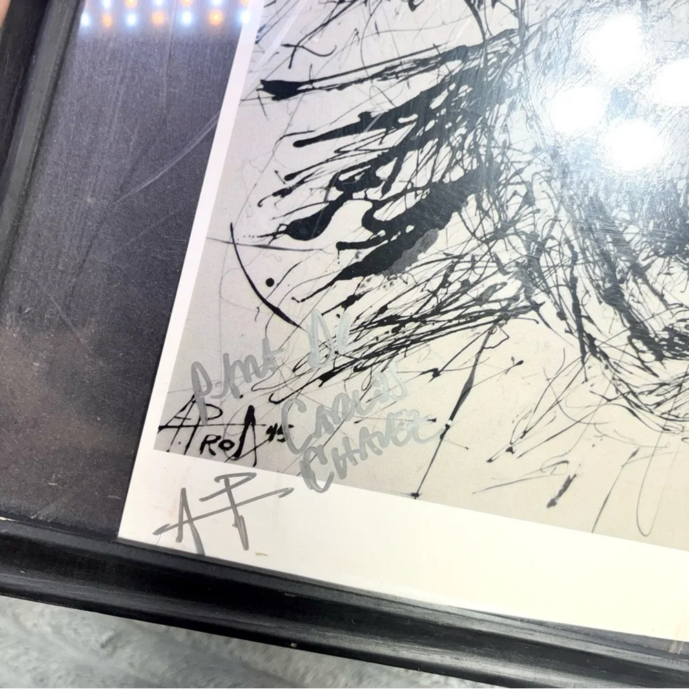Albert Einstein,‎ rendered in a dynamic, scribble-art style print portrait wall